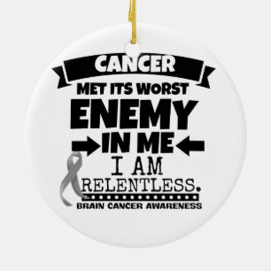 Hjärncancer mötte dess värst fiende i mig julgransprydnad keramik