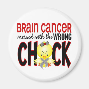 Hjärncancer röra med den fla chicken magnet