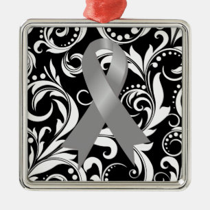 Hjärncancerband Noir Deco Julgransprydnad Metall