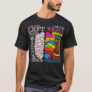 Hjärndelar Lämnat och Höger Brain Neuroscience T Shirt