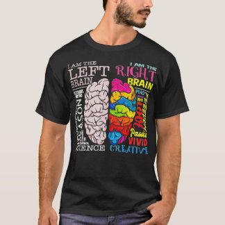Hjärndelar Lämnat och Höger Brain Neuroscience T Shirt