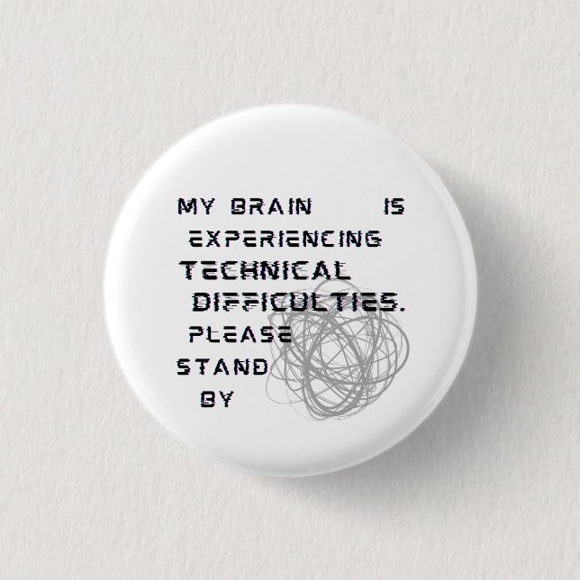 Hjärndimma Knapp Fibromyalgi Pin Badge (Framsida)