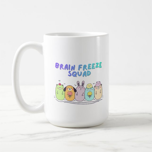 Hjärnfrysligan Söt Kawaii Glass Kaffemugg (Vänster)
