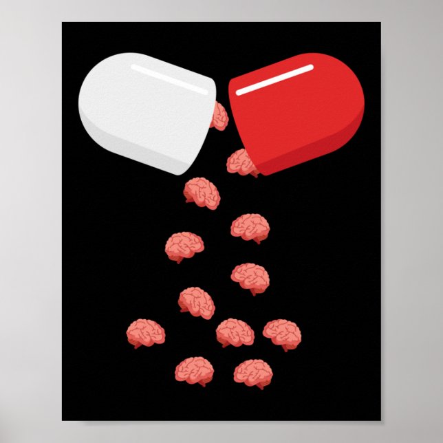 Hjärnfyllning - Placebo Sticker Poster (Framsidan)