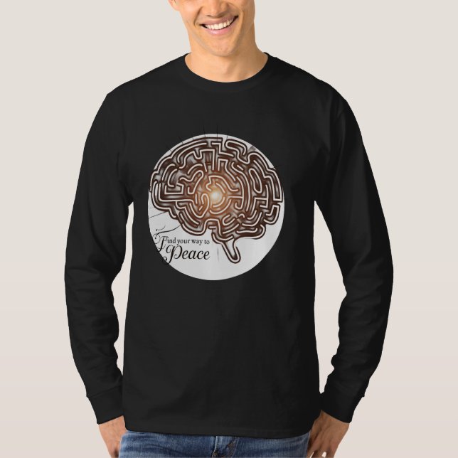 Hjärnlabyrint med ljus - Din väg till fred T Shirt (Framsida)