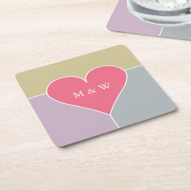 Hjärnmönster anpassade monogramunderlägg underlägg papper kvadrat (Vinklad)