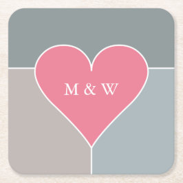 Hjärnmönster skräddarsydda monogramunderlägg underlägg papper kvadrat