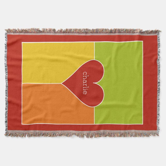 Hjärnmönster skräddarsytt monogram kastfilt filt (Framsidan)