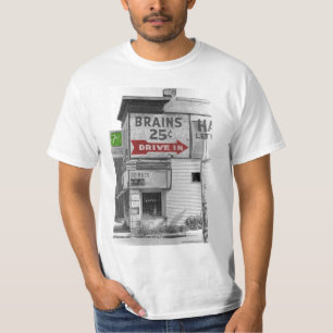Hjärnor 25 cent i färg tee shirt
