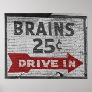 Hjärnor 25 cents poster