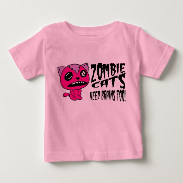 hjärnor för zombiekattbehov för! t-shirt (Framsida)