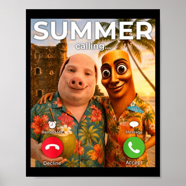 Hjärnröta john pork rolig sommarlov tung poster (Framsidan)