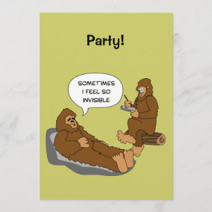 Hjärnskrynklare för Sasquatch för kontor rolig Inbjudningar