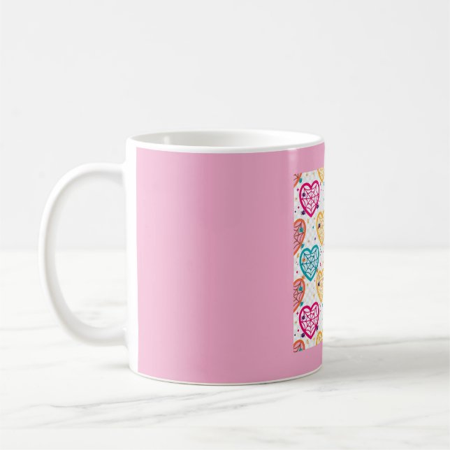Hjärnspindelnät Färgrik Halloween-mönster Kaffemugg (Vänster)