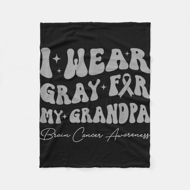Hjärntumör medvetenhet bär grått för farfar fleecefilt (Framsidan)