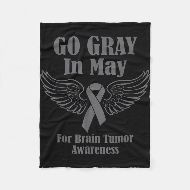 Hjärntumör medvetenhet bär grått i maj stark fleecefilt (Framsidan)