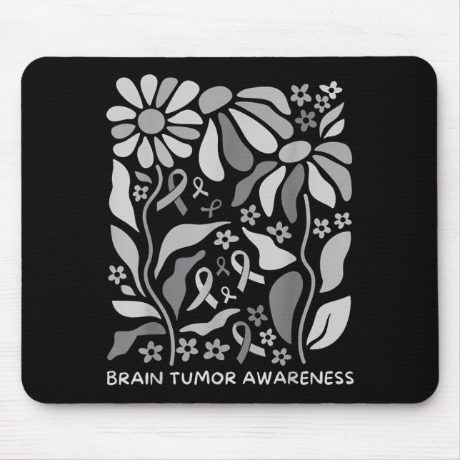 Hjärntumör medvetenhet slit grått i maj stark musmatta (Framsidan)