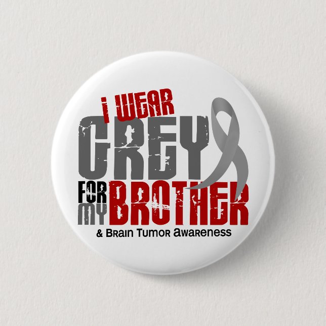 Hjärntumoren ha på sig jag grå färg för min broder knapp (Framsida)