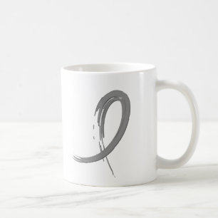 Hjärntumors band A4 för grå färg Kaffemugg