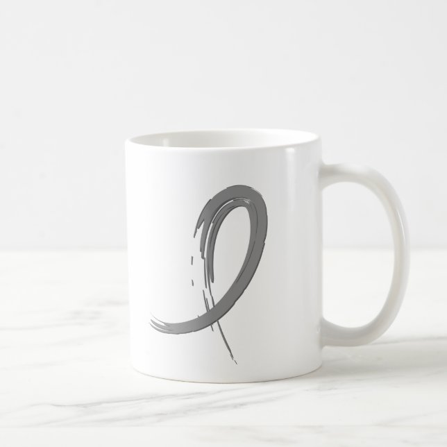 Hjärntumors band A4 för grå färg Kaffemugg (Höger)