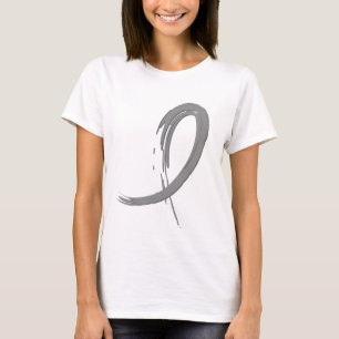 Hjärntumors band A4 för grå färg Tee Shirt