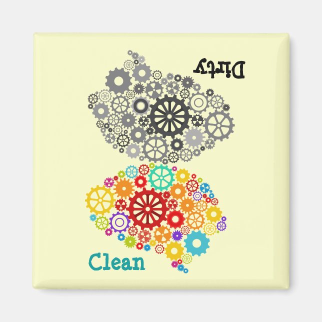 Hjärnväxlar Dirty-Clean Magnet (Framsidan)