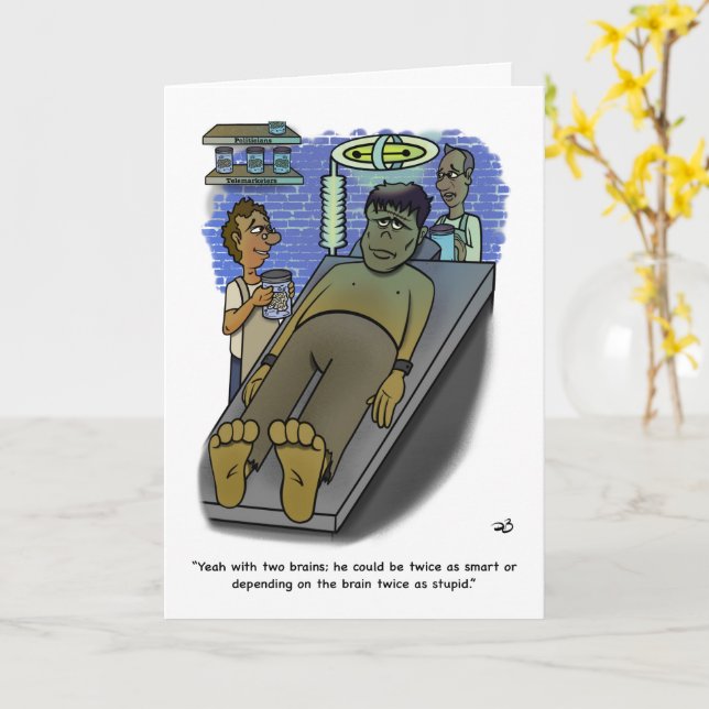 Hjärnvikt gratulationskort kort (Gul blomma)