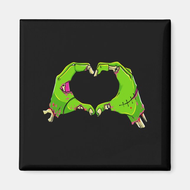 Hjärnzombies Halloween Rolig Kärlek Skräck Män Magnet (Framsidan)