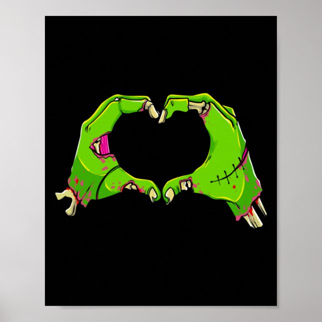 Hjärnzombies Halloween Rolig Kärlek Skräck Mäns Poster (Framsidan)