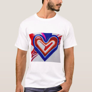 Hjärt Blå Röd T-shirt