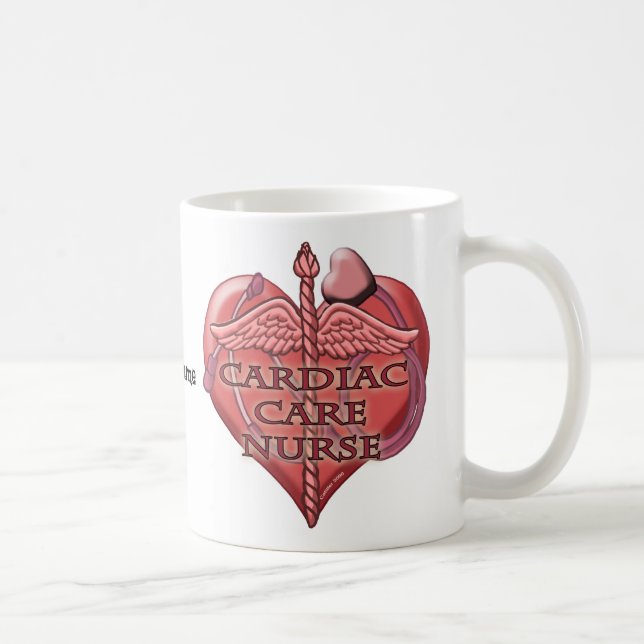 Hjärt Caduceus Hjärtvårdssjuksköterska Kaffemugg (Höger)
