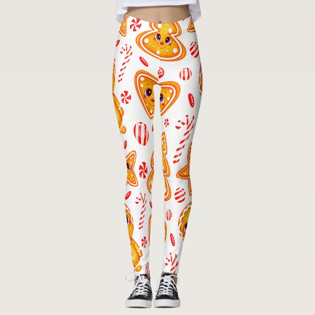 Hjärt, Doll & Boll Bright Graphic Mönster Leggings (Framsida)