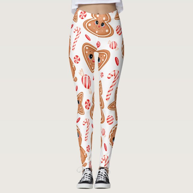 Hjärt-, Doll- och Boll-grafik Mönster Leggings (Framsida)