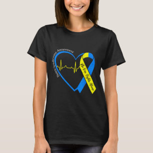 Hjärt-downs syndrom medvetenhet trisomi 21 män kvi t shirt