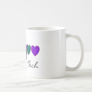 Hjärt- eka unika gåvor för teknikeren kaffemugg