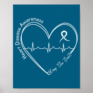 Hjärt hälsa hjärtsjukdom medvetenhet hjärtslag chd poster
