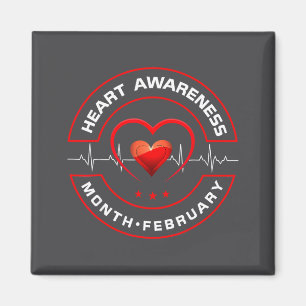 Hjärt Hälsa Månad Februari Amerikansk Hjärt Hälsa Magnet