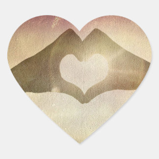 Hjärt händer hjärtformat klistermärke