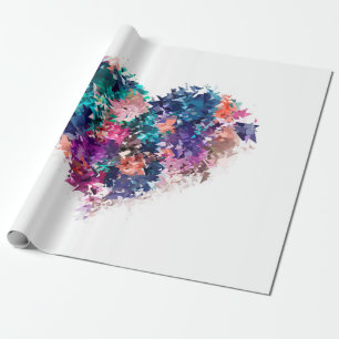 Hjärt, kärlek, polygontal presentpapper