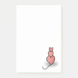 Hjärt-katt Post-it Block