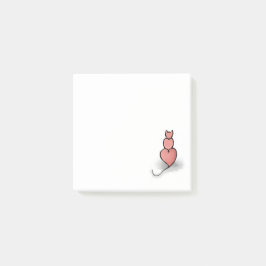 Hjärt-katt Post-it Block