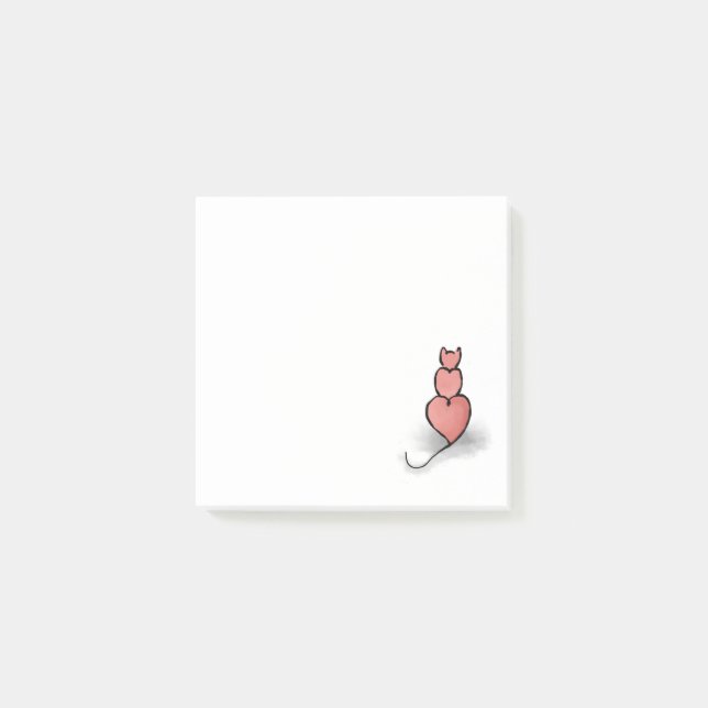 Hjärt-katt Post-it Block (Framsida)