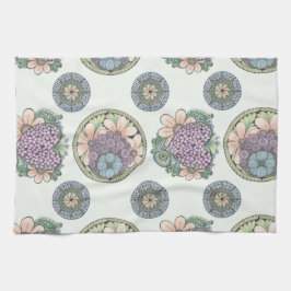 Hjärt- och blomdodlkonst kökshandduk