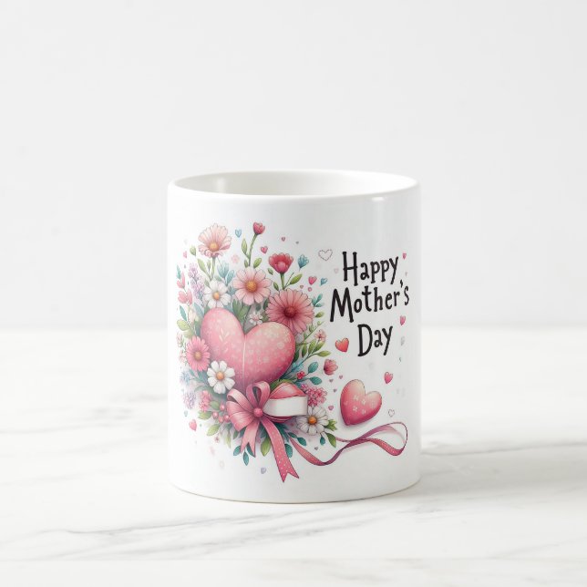 Hjärt och Blommigt Mors dag Kaffemugg (Center)
