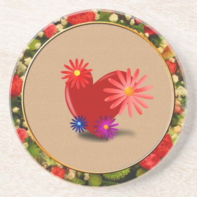 Hjärt och blommor Underlägg (Framsidan)