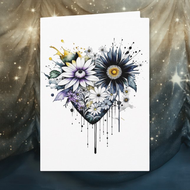 Hjärt- och blomsterdagen minimalistisk Alla hjärta Kort (Skapare uppladdad)