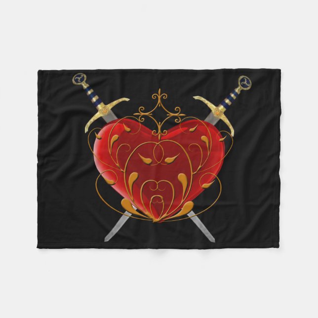 Hjärt- och daggers Fleece Blanket (Framsidan (Horisontell))