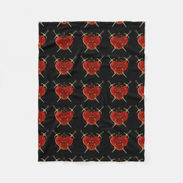Hjärt- och daggers Fleece Blanket (Framsidan)