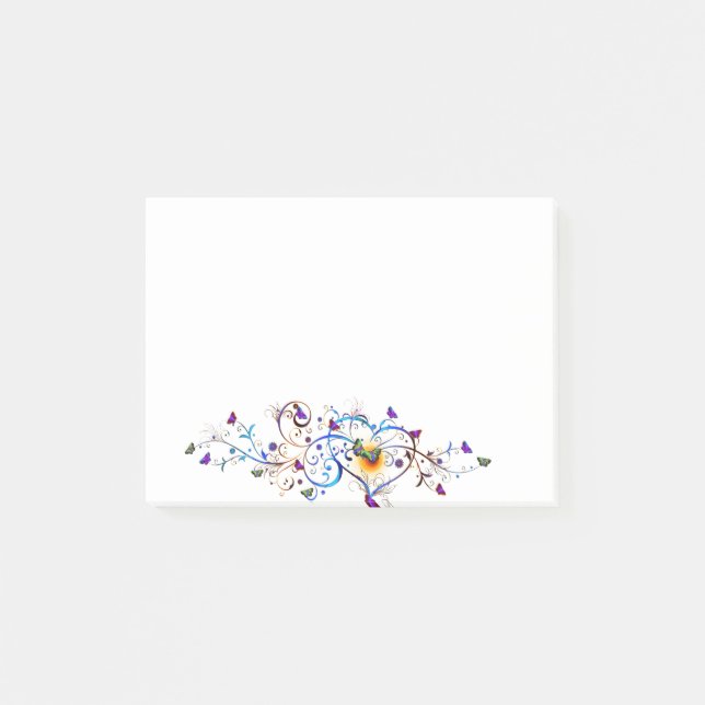 Hjärt och fjärilar post-it block (Framsida)