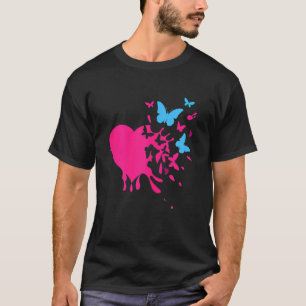 Hjärt- och fjärilskoppling och färgstark soku t shirt